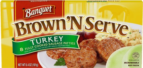Brown 'n Serve Turkey Sausage Patties - Banquet Turkey Sausage Patties (500x500), Png Download