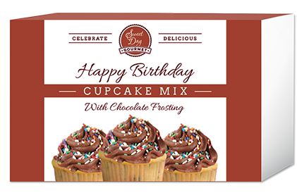 Happy Birthday Cupcake Mix W/ Chocolate Frosting - Sterling Silver Daisy Charm Necklace, Free Shipping, (420x300), Png Download
