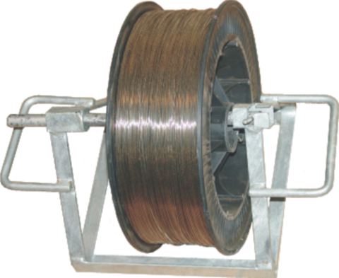 Galvanized Braided Wire Reel Holder - Wire (480x393), Png Download