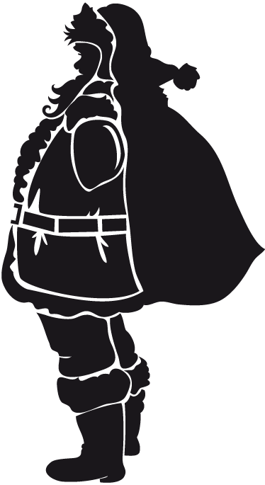 Father Christmas Silhouette Sticker - Christmas Design (374x685), Png Download