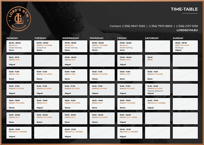 Lords Gym Time Table - Number (713x841), Png Download
