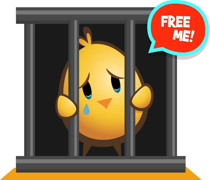 For Caring Kids Who Know That Chickens Shouldn't Live - Chicken Cartoon In A Cage (700x600), Png Download