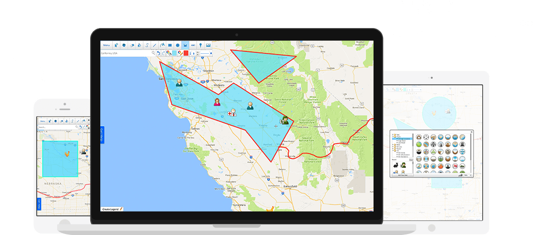 The Easiest Way To Draw And Share Maps - Map (1196x468), Png Download