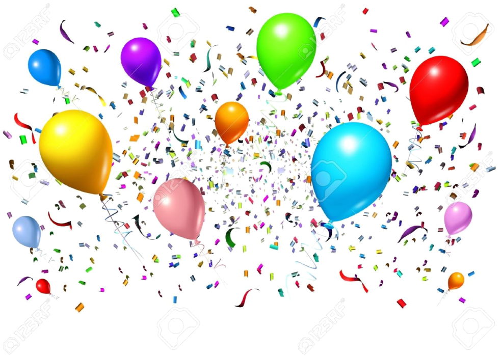 Celebration Free Png Image - Party Streamers And Balloons (1024x747), Png Download