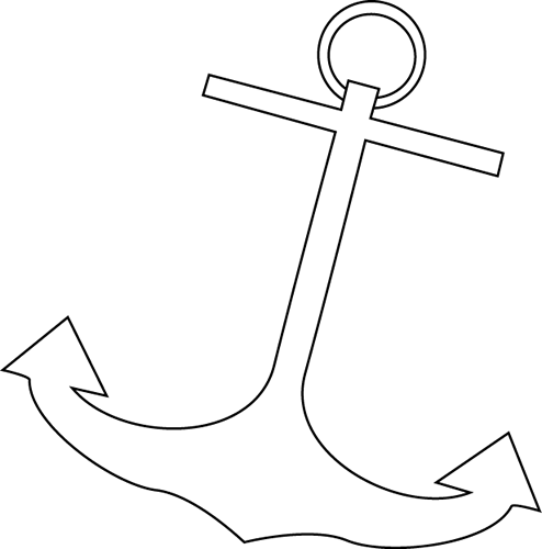 Black And White Anchor Clip Art - White Anchor Clip Art (494x500), Png Download