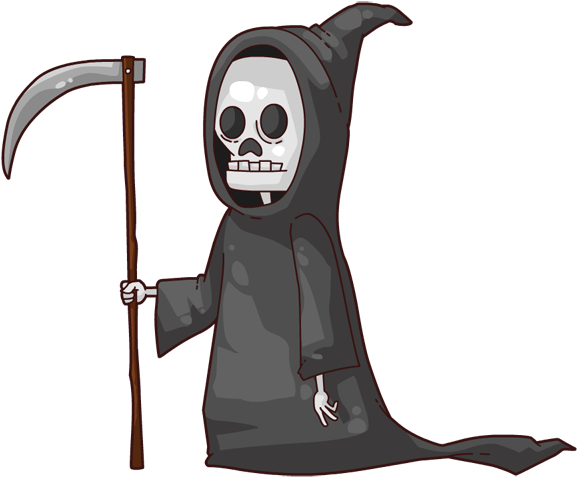 Cute Grim Reaper Cartoon (615x533), Png Download