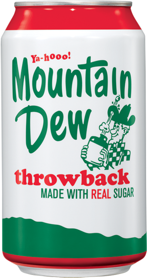 Made With Real Sugar - Mountain Dew Soda, Throwback - 12 Fl Oz (300x700), Png Download