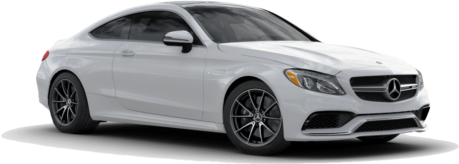 Amg® C 63 Coupe - C Class 2018 White (1000x400), Png Download