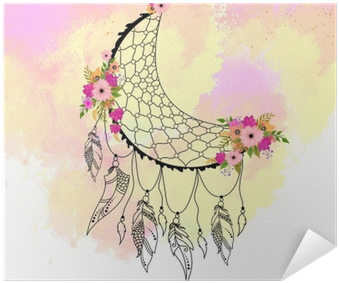 Boho Style Hand Drawn Dream Catcher With Ethnic Floral - Fondos De Pantalla J6 Atrapa Sueños (400x400), Png Download