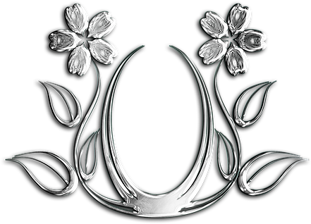 Flower Metal Flourish Texture Graphic Deco - Floral Silver Png (441x340), Png Download