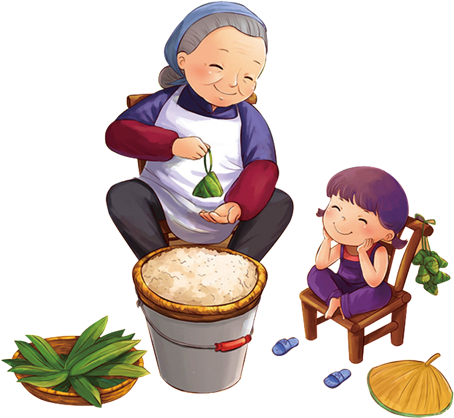 Grandma Scorpion Child Dragon Boat Festival Png - 包 粽子 卡通 (1024x1054), Png Download