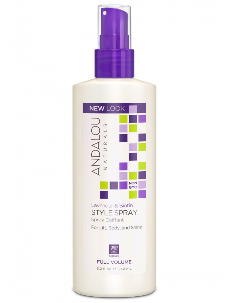 Lavender & Biotin Full Volume Style Spray - Andalou - Lavender & Biotin Full Volume Style Spray (1000x1000), Png Download