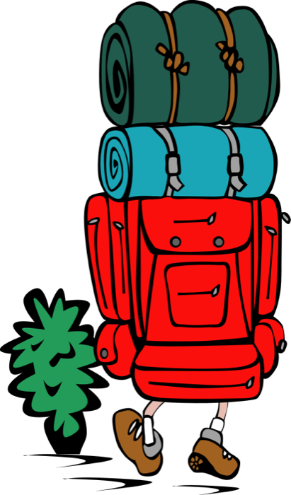 Backpacker Heavy Load Clip Art (348x590), Png Download