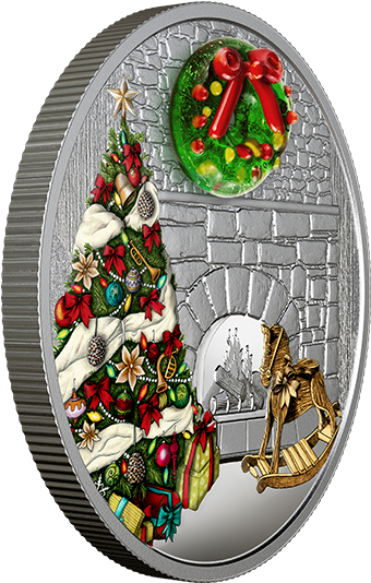Pure Silver Coloured Coin - Christmas Stocking (570x570), Png Download