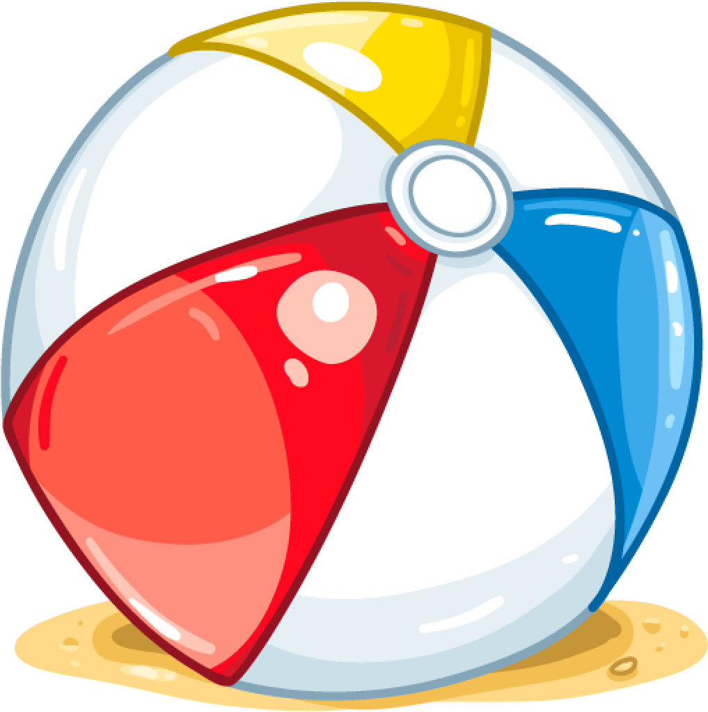 Inflatable Beach Ball Water Sprinkler - Cartoon Beach Ball Png (1024x1024), Png Download