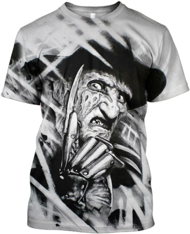 3d Nightmare On Elm Street Freddy Krueger Tshirt - Freddy Krueger Desenho (800x799), Png Download