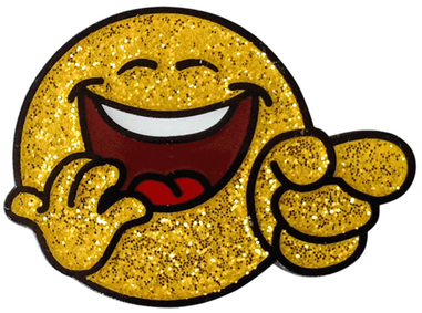 Emoji Lol Smiley Face Ball Marker & Hat Clip - Readygolf - Emoji Lol Smiley Face Ball Marker (386x381), Png Download