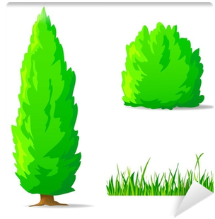 Vertical Tree, Bush, Grass - Hierbas Y Arbustos Dibujo (400x400), Png Download