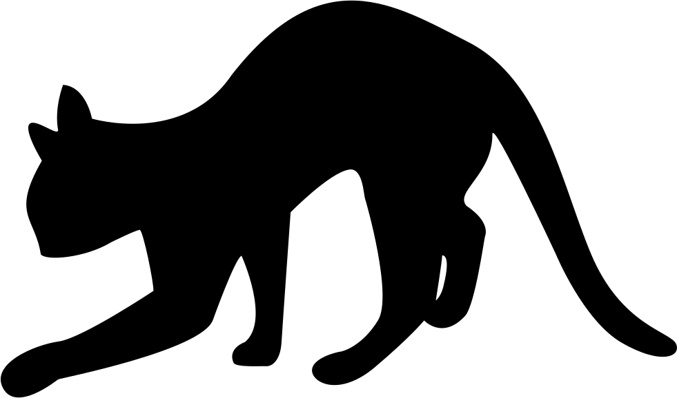 Black Cat Silhouette - Siluetas Gatos Png (981x578), Png Download