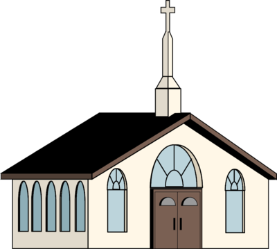 Clip Transparent Library Country Church Clipart - Clip Art Church Building (400x359), Png Download