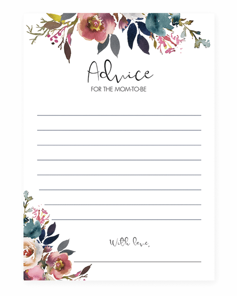 Boho Baby Shower Mommy Advice Card Printable By Littlesizzle - Advice For The Mom (819x1024), Png Download