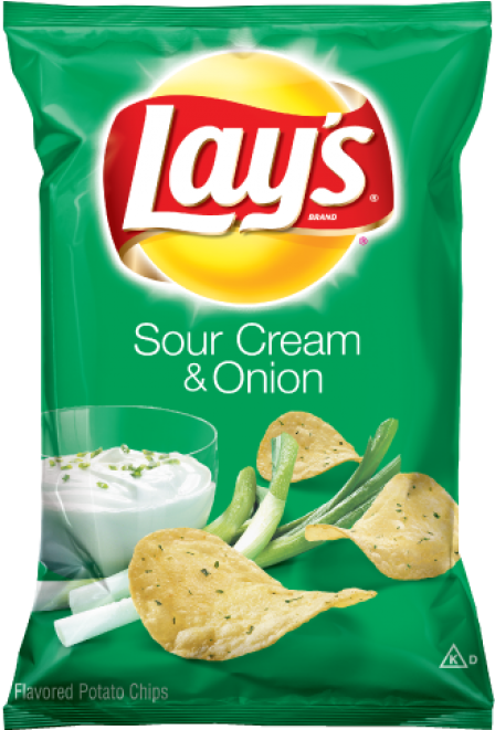 Lays Sour Cream Onion - Frito Lay Lay's Sour Cream & Onion Potato Chips (334x483), Png Download