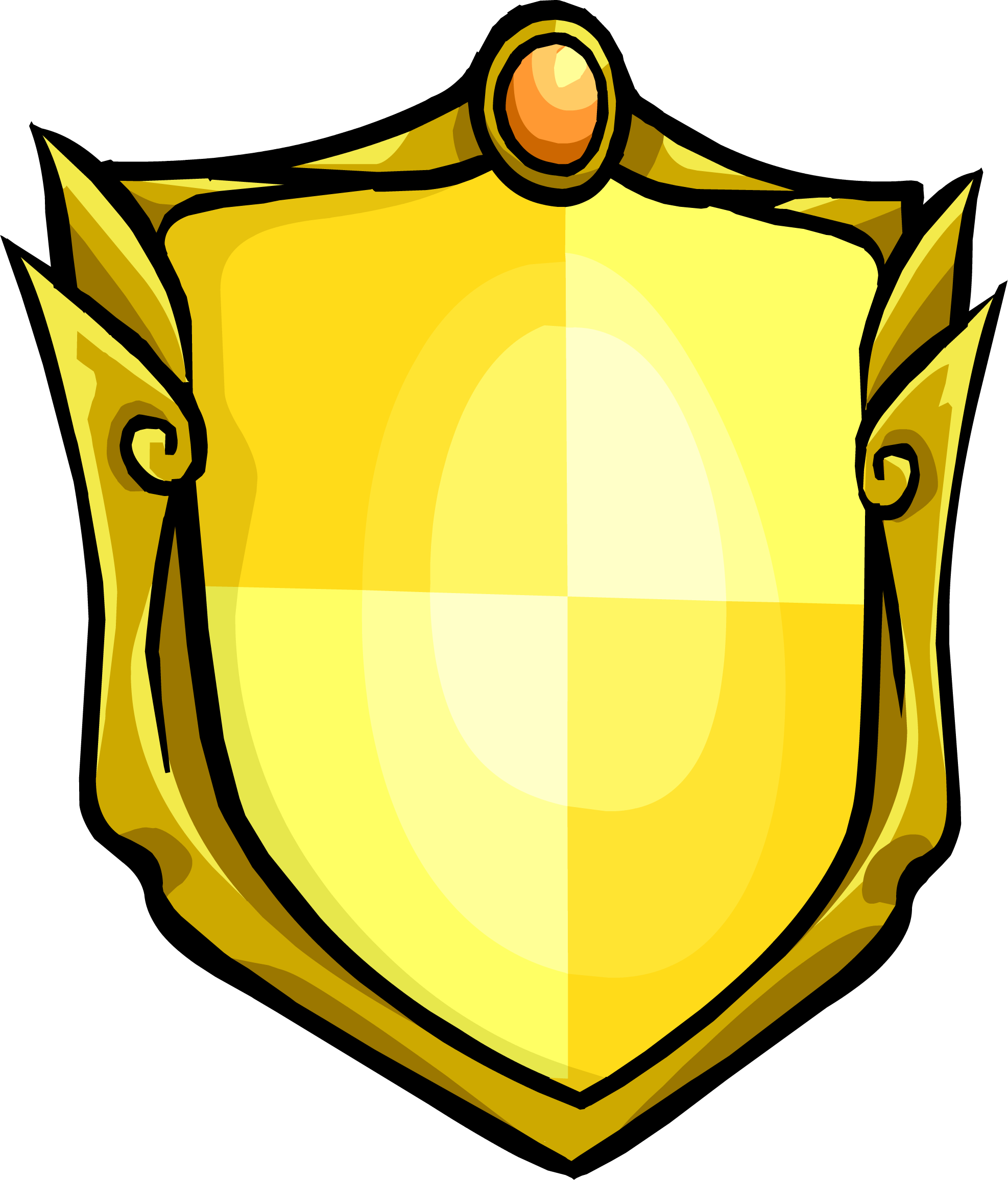 Golden Shield Icon - Club Penguin Shield (1974x2310), Png Download