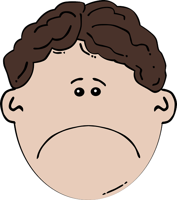Boy Face Sad Clip Art At Clker - Boy And Girl Face Cartoon (528x594), Png Download