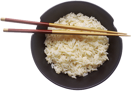 Rice Transparent Background - Bowl Of Rice And Chopsticks (500x333), Png Download