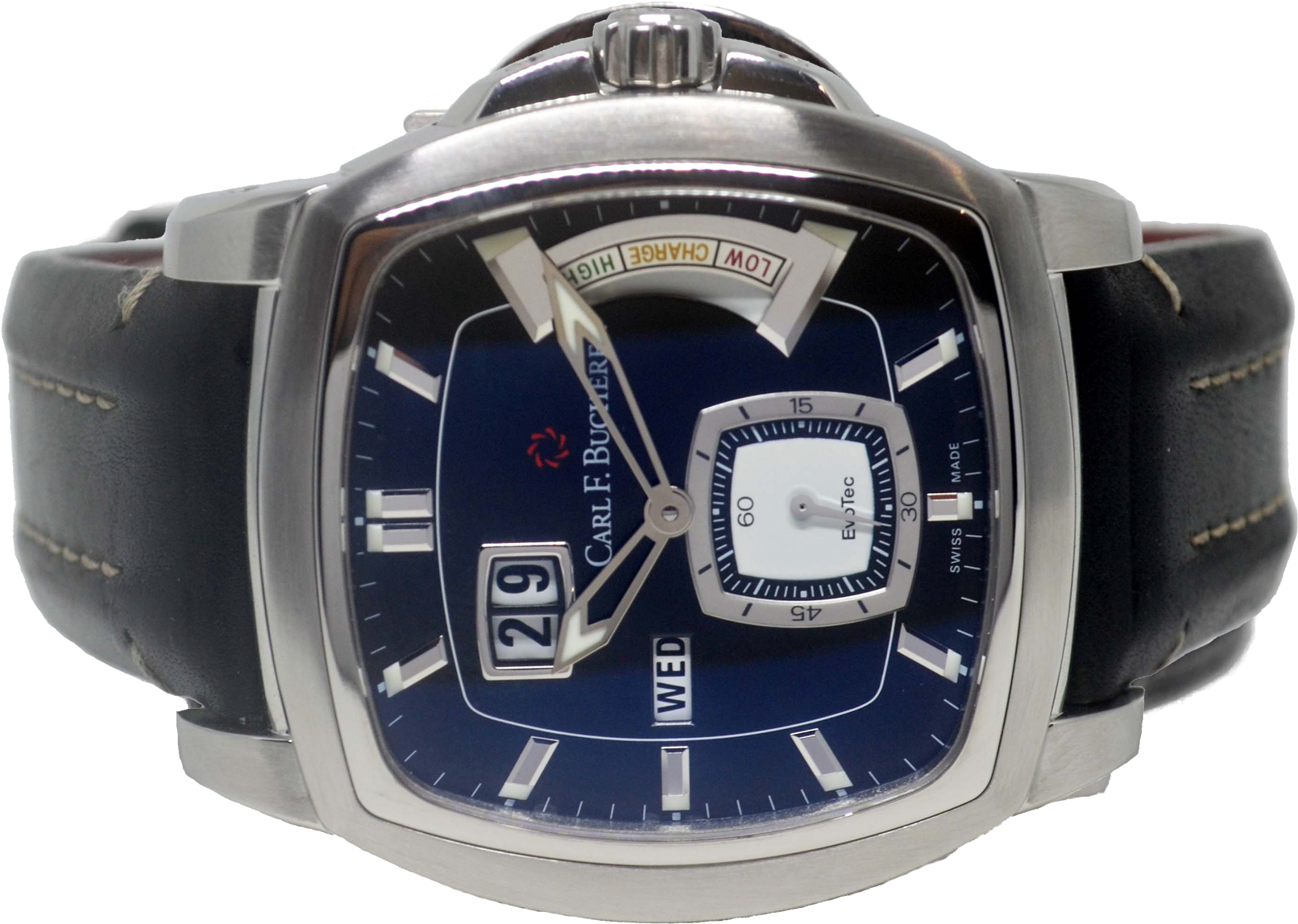 Bucherer Patravi Evotec Day Date Power Reserve - Carl F. Bucherer 'patravi' Black Dial Black Strap Power (1660x1757), Png Download