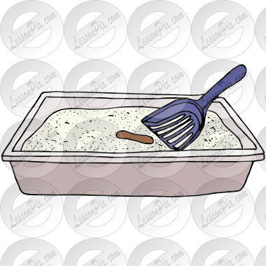 Cat Clipart Cooking - Litter Box (380x380), Png Download