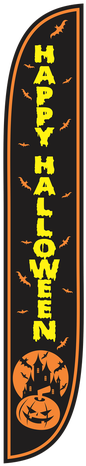 12ft Happy Halloween Feather Flag Black - Happy Halloween Feather Flag (391x521), Png Download