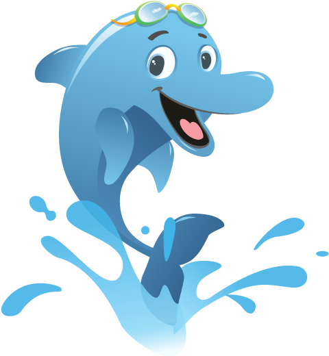 Information For Parents - Dolphin Swimming Cartoon (488x543), Png Download