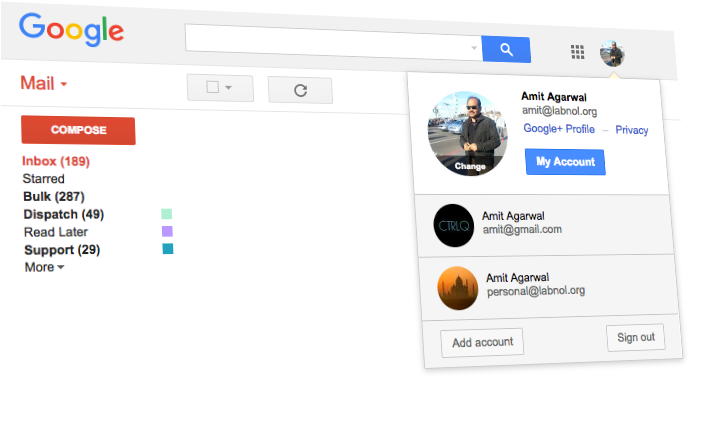 Switch Gmail Accounts - Gmail Accounts (724x420), Png Download