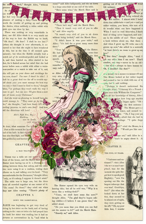 Alice's Adventures In Wonderland Poster - Alice In Wonderland Vintage Style Poster (1024x1024), Png Download