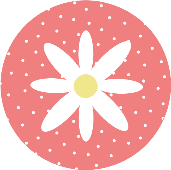 Daisy With Polka Dots Coral Svg Clip Arts 600 X 599 (600x599), Png Download