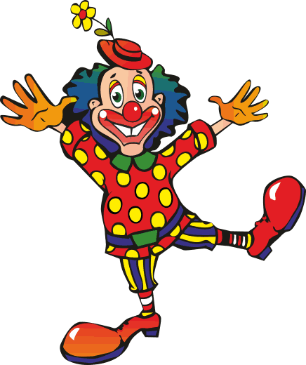 Colourful Happy Clown Kids Sticker 157 - Clowns Cartoon (436x520), Png Download