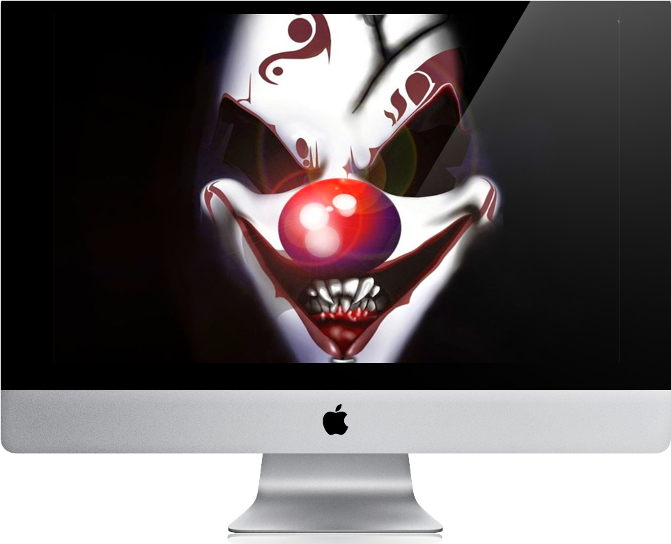 Digital Don't - Clown On A Computer Screen (1024x780), Png Download