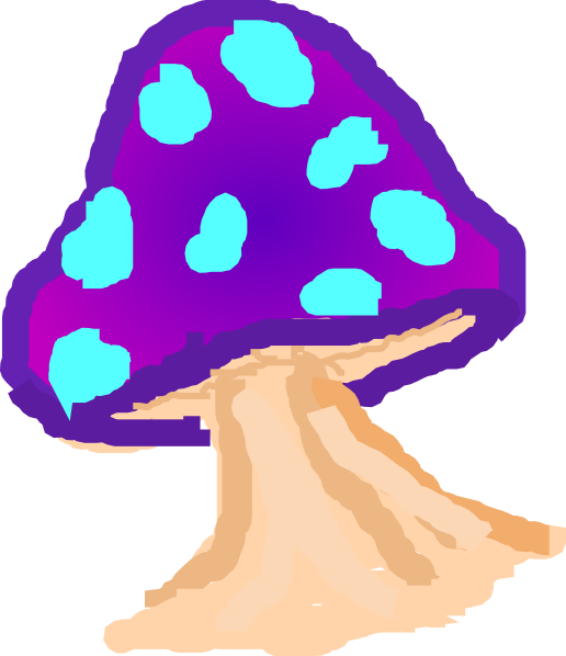 Mushroom Clipart Purple Mushroom - Purple Mushroom Clipart Transparent (516x598), Png Download