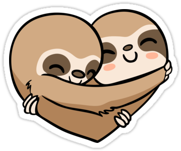 Sloths Are Cute - Cute Cartoon Sloths (375x360), Png Download