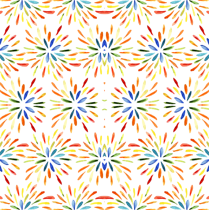 Watercolor Spring Summer Flowers Orange And Red Fabric - Motif (798x800), Png Download