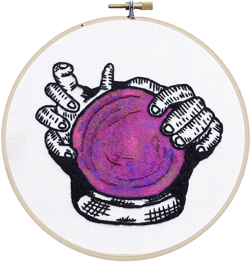 Crystal Ball Fortune Teller Drawing (985x985), Png Download