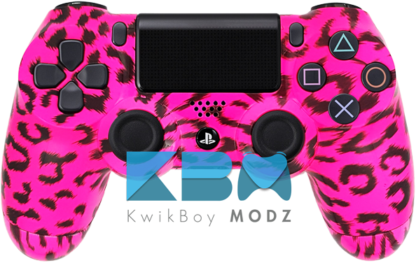 Pink Cheetah Custom Ps4 Controller - Led Camo Ps4 Controller (600x378), Png Download