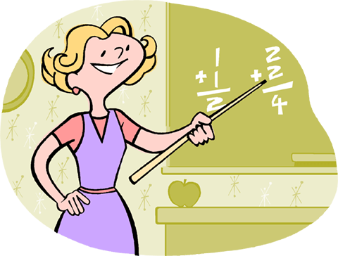 Teacher In Math Class Royalty Free Vector Clip Art - Teacher In Class Png (480x364), Png Download