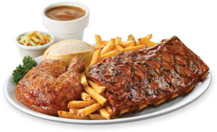 Fried Chicken Free Png Image Download - Chicken And Rib Combo (600x318), Png Download