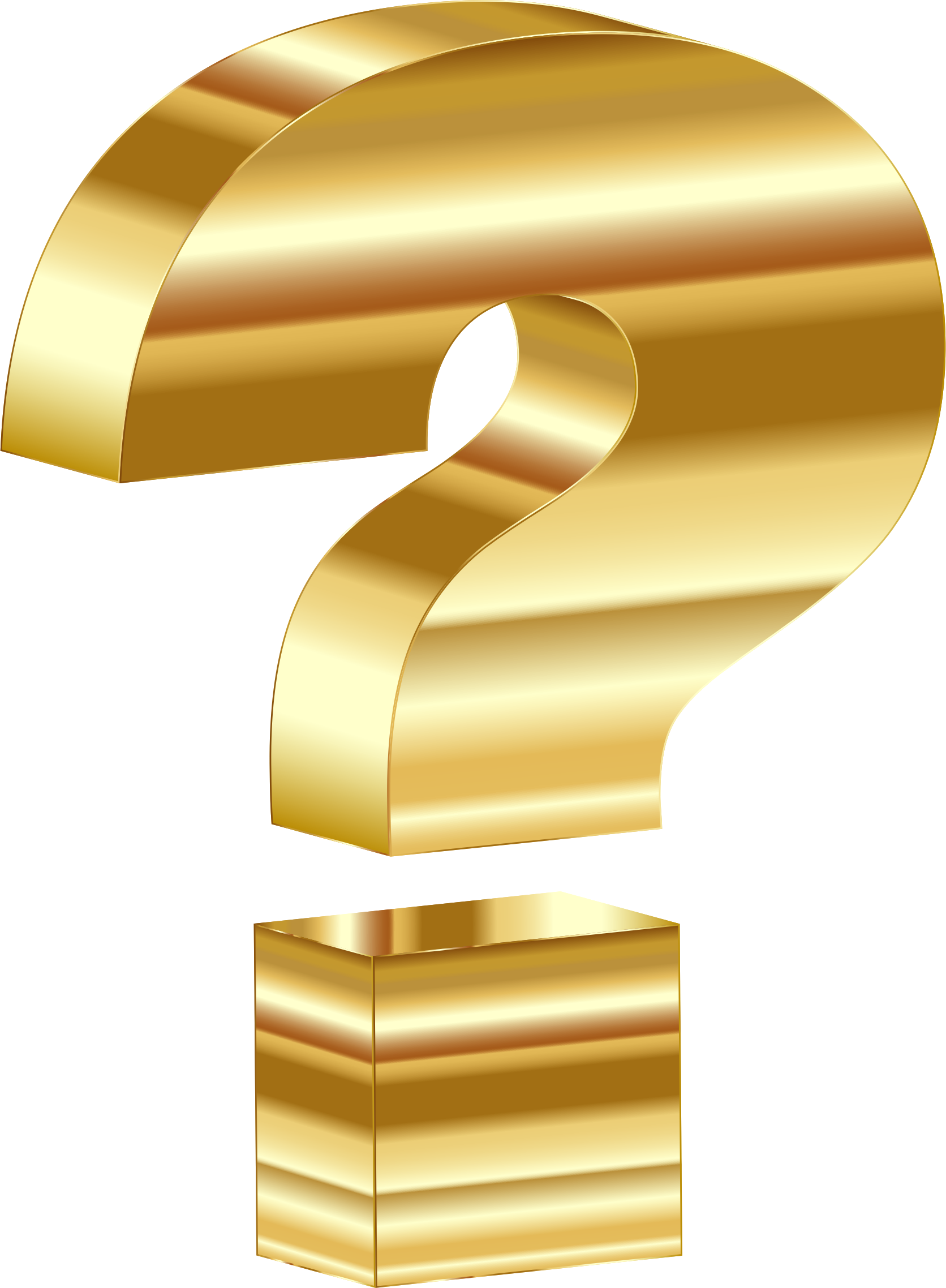 This Free Icons Png Design Of Gold 3d Question Mark (1672x2276), Png Download