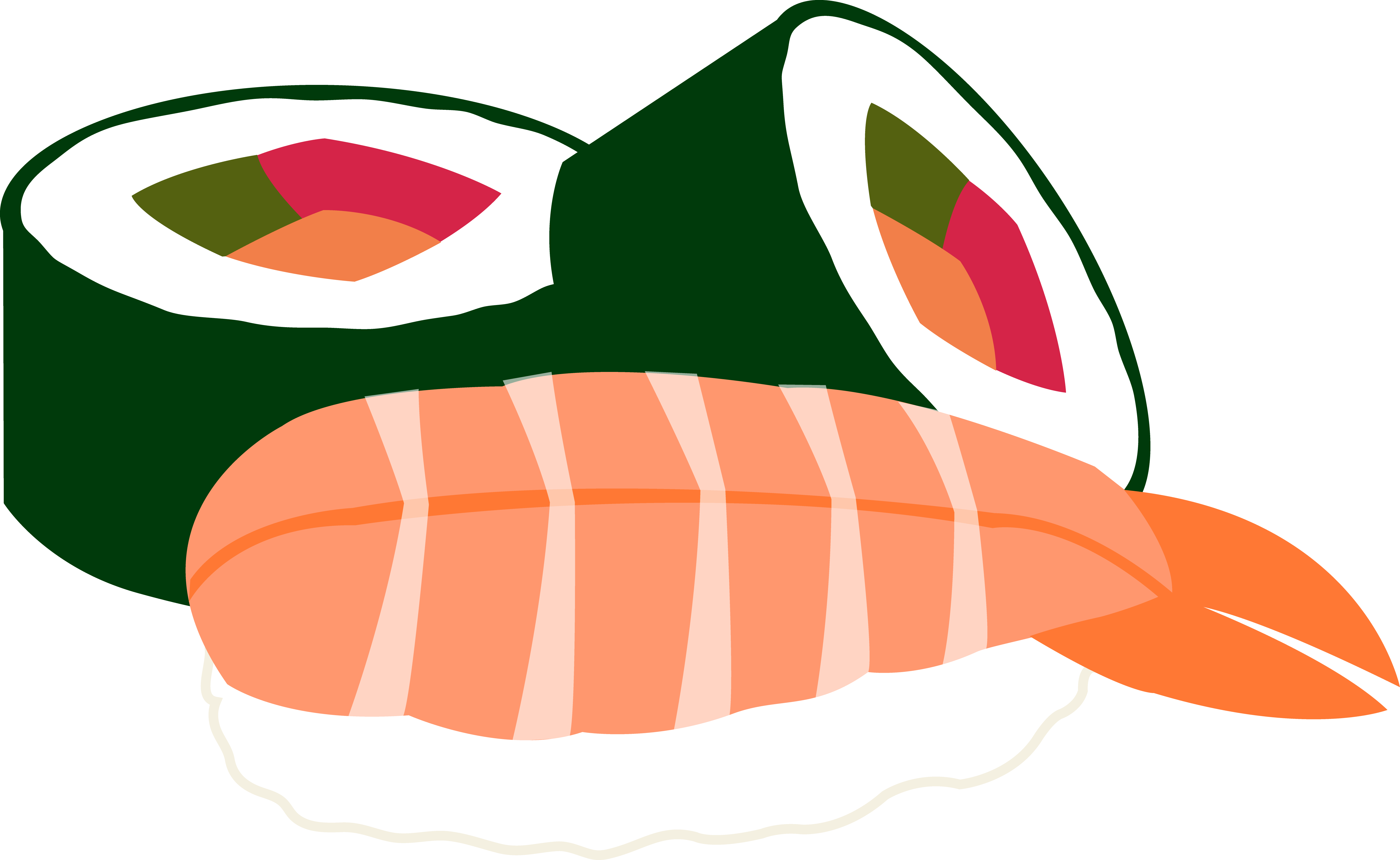 Japanese Clipart Sushi - Japanese Clip Art (6002x3688), Png Download