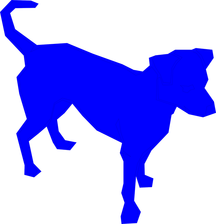 Blue Dog Clipart (576x598), Png Download