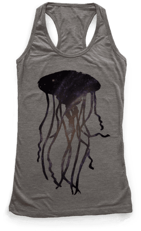 Galactic Jellyfish Racerback Tank Top - Cute But Grumpy Baby Onesie Racerback Tank Top Top: (484x484), Png Download
