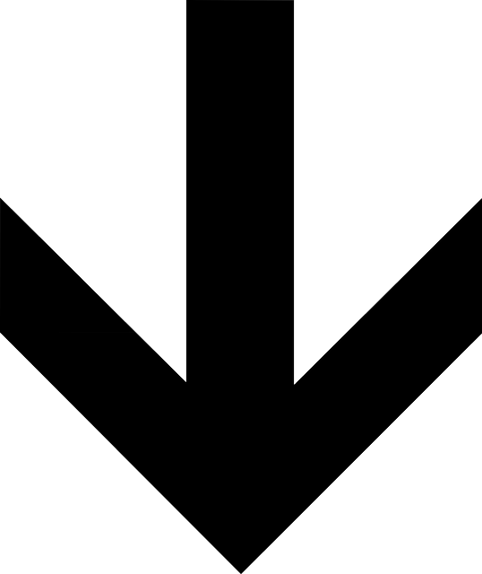 Black, Arrow, Down, Direction, Pointing, Shape, Shapes - Arrow Down Transparent Background (538x640), Png Download